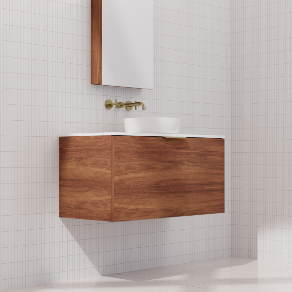 FABF Zoe Timber Veneer Vanity 900mm Vanity, Tasmanian Blackwood / Add Top + Basin