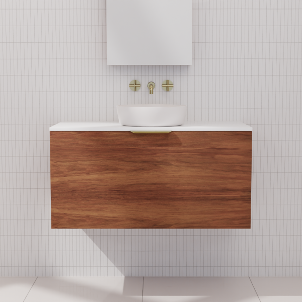 FABF Zoe Timber Veneer Vanity 900mm Vanity, Tasmanian Blackwood / Add Top + Basin