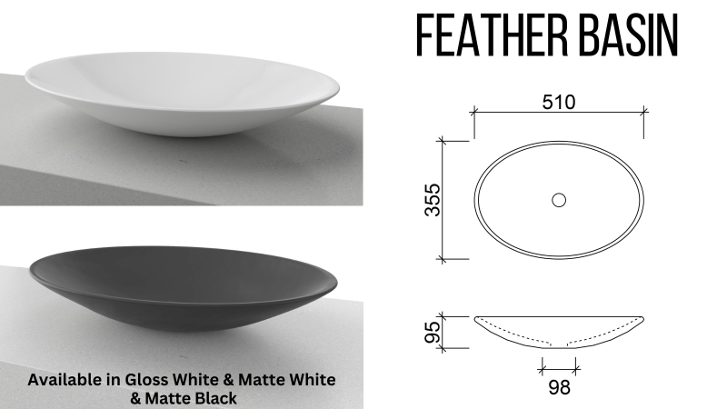 Ashton Vanity 900mm Centre Above Counter Basin SilkSurface Top On Legs