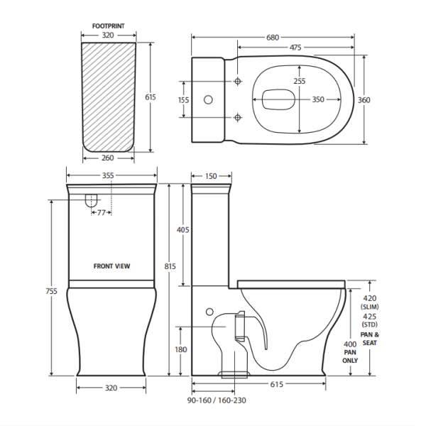 Fienza Lillian Back To Wall Toilet Suite (Multiple Options)