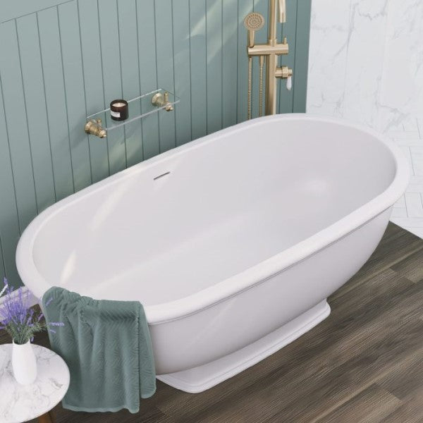 Fienza Washington Matte White Cast Stone Bath ST68