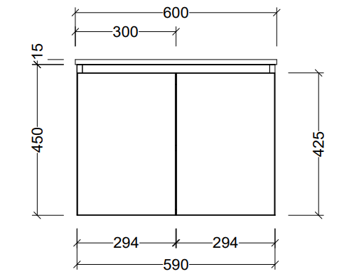 Timberline Florida Ensuite 600mm Wall Hung Vanity