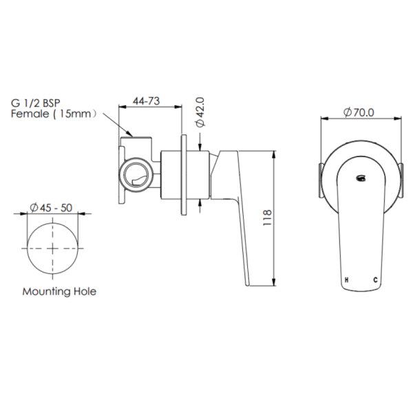 Greens Novi Lead Free Shower Mixer - Brushed Brass