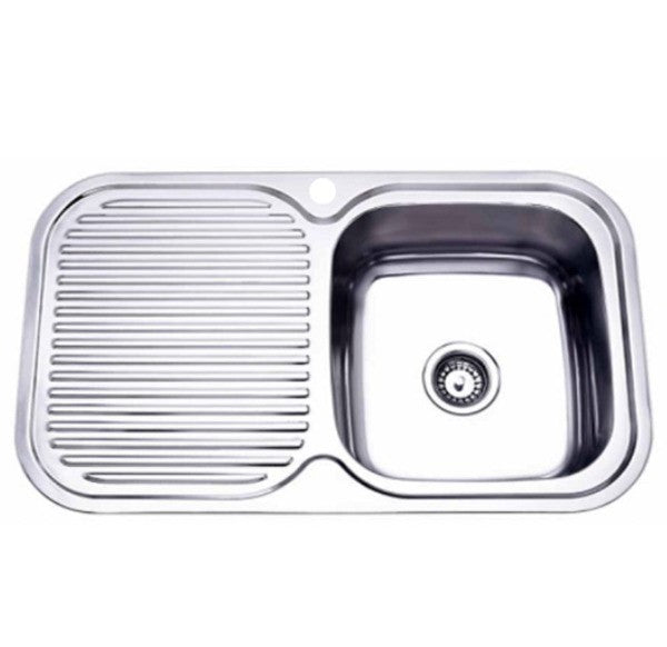 Kitchen Sink with Single Bowl & Single Drainer, 780mm