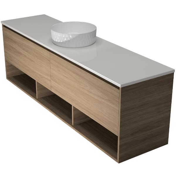 Timberline Kansas 1800mm Centre Bowl Wall Hung Vanity with SilkSurface Top