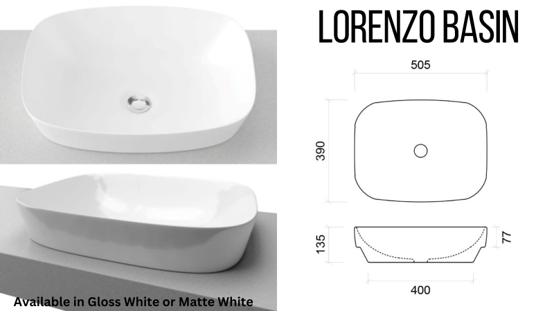 Ainsworth Wall hung Vanity 900mm Centre Bowl with Above Counter Basin
