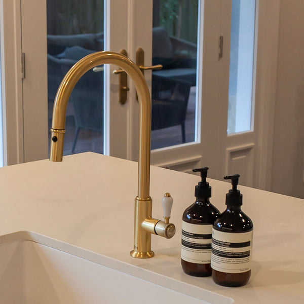 Ludlow Pull Out Sink Mixer - Brushed Brass