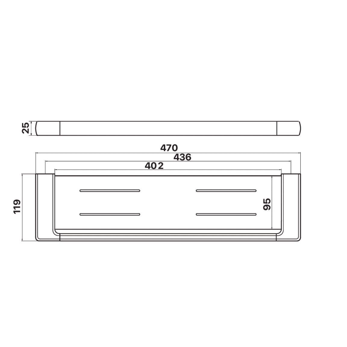 Murphy Shower Shelf 470mm - Chrome
