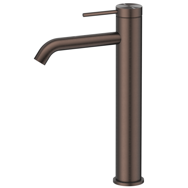 Bella Vista Mica Tall Basin Mixer Curved Spout - Dusk Bronze