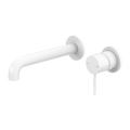 Nero Mecca Wall Basin/Bath Mixer Separate Back Plate 120mm Matte White NR221910C120MW image