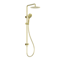 Fresh Twin Shower, Bottom Inlet, 250mm Overhead & Handset, Brushed Gold