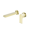 Nero Bianca Wall Basin/Bath Mixer Separate Back Plate 230mm Brushed Gold NR321510FBG 6 Star/4.5LPM image