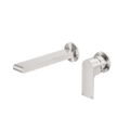Nero Bianca Wall Basin/Bath Mixer Separate Back Plate 230mm Brushed Nickel NR321510FBN 6 Star/4.5LPM image