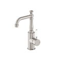 Nero York Basin Mixer With White Porcelain Lever Brushed Nickel NR69210101BN image