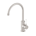 Nero York Kitchen Mixer Gooseneck Spout With White Porcelain Lever Brushed Nickel NR69210601BN image