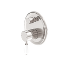 Nero York Shower Mixer With Divertor With White Porcelain Lever Brushed Nickel NR692109a01BN image