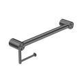 Nero Mecca Care 32mm Grab Rail With Toilet Roll Holder 450mm Gun Metal