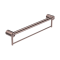 Nero Mecca Care 32mm Grab Rail With Towel Holder 600mm Brushed Bronze