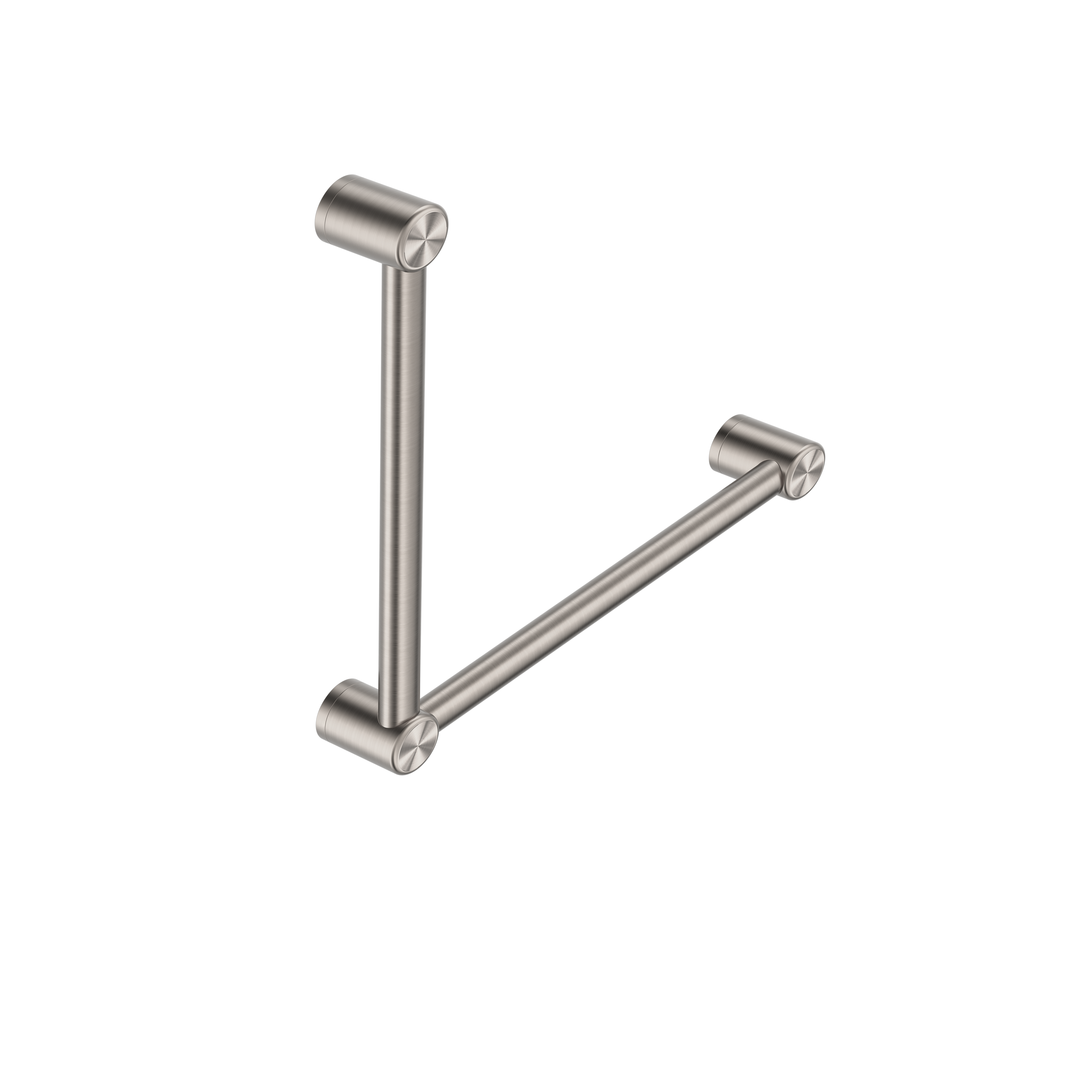 Nero Mecca Care 32mm Ambulant Toilet Grab Rail 90 Degree 450X450mm Brushed Nickel