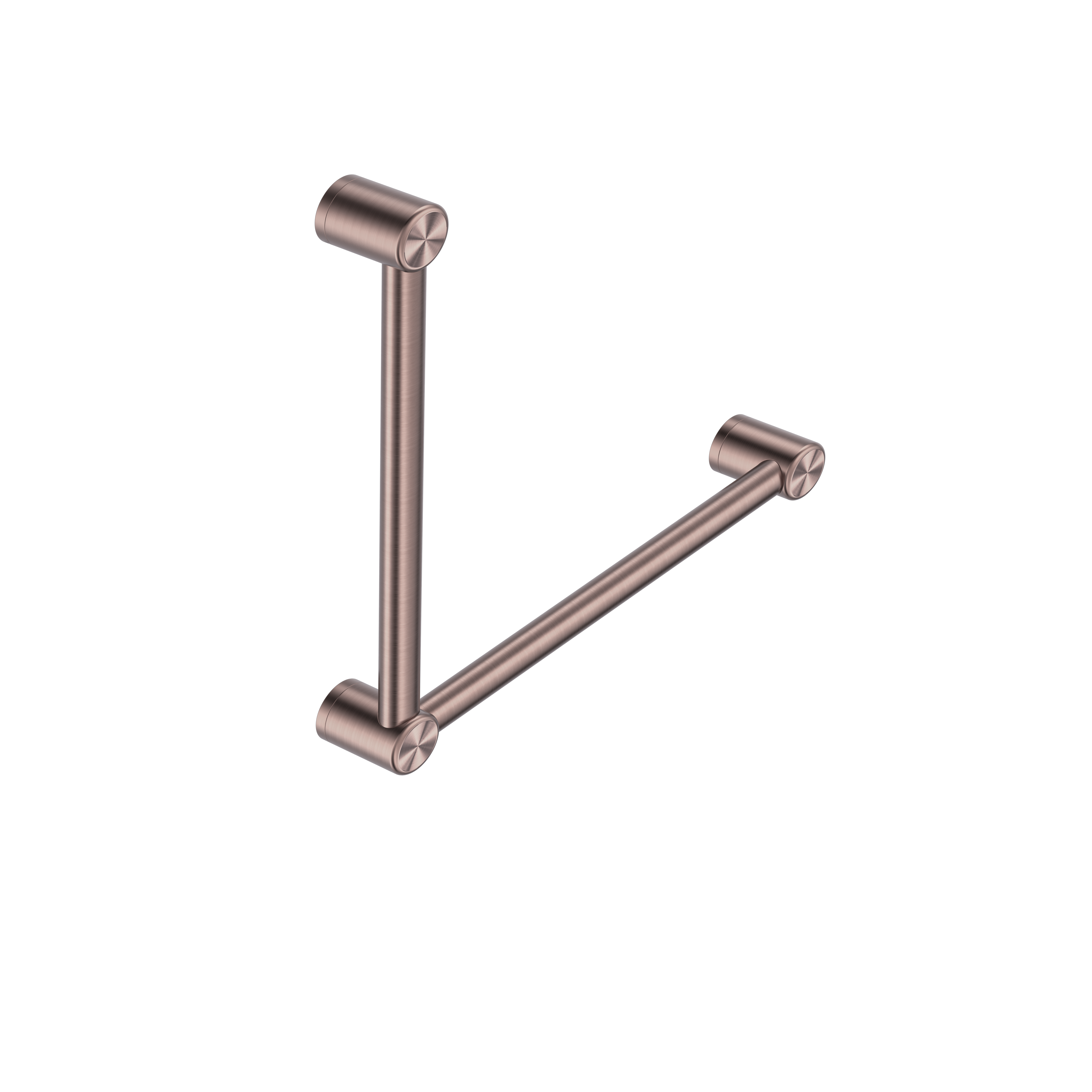 Nero Mecca Care 32mm Ambulant Toilet Grab Rail 90 Degree 450X450mm Brushed Bronze