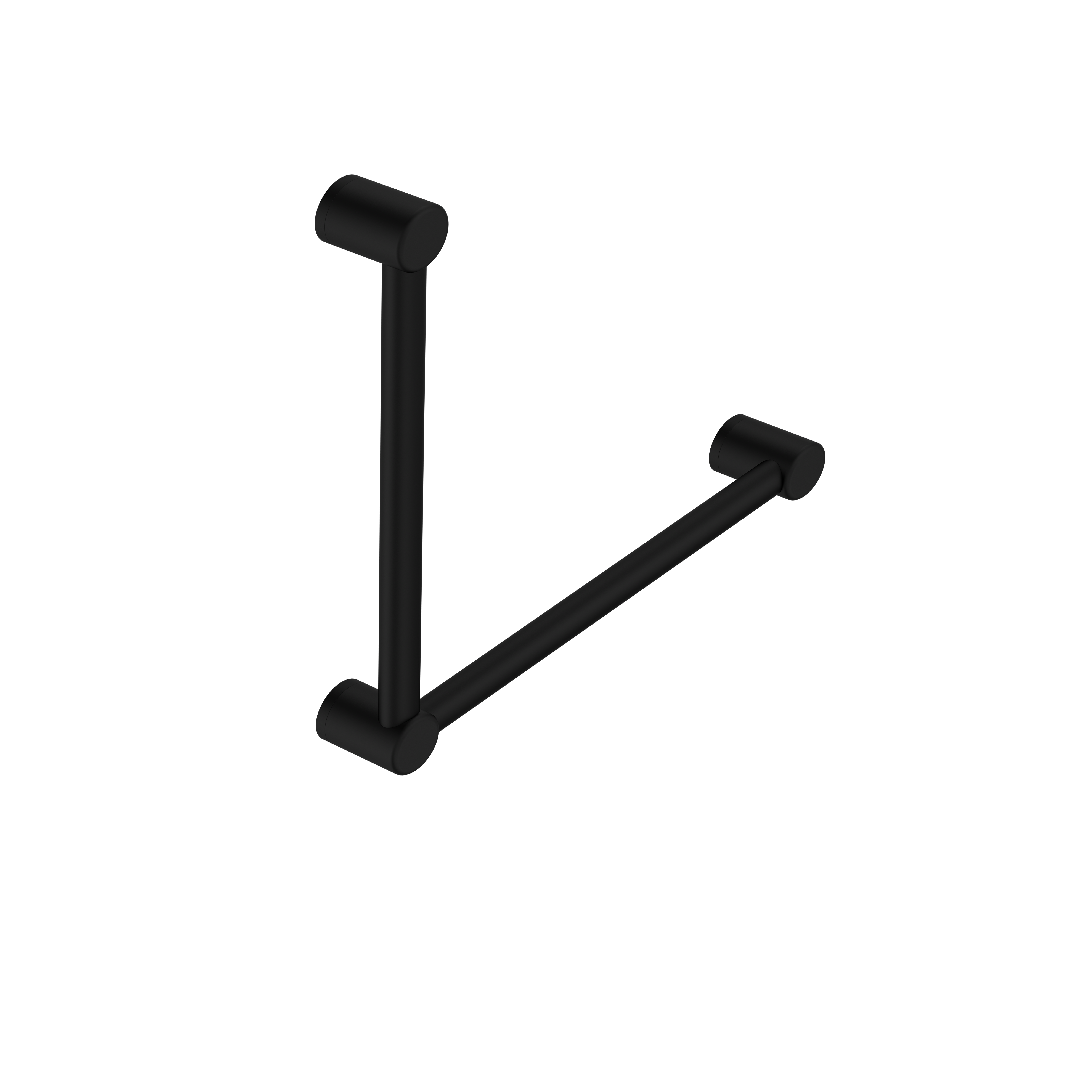 Nero Mecca Care 32mm Ambulant Toilet Grab Rail 90 Degree 450X450mm Matte Black