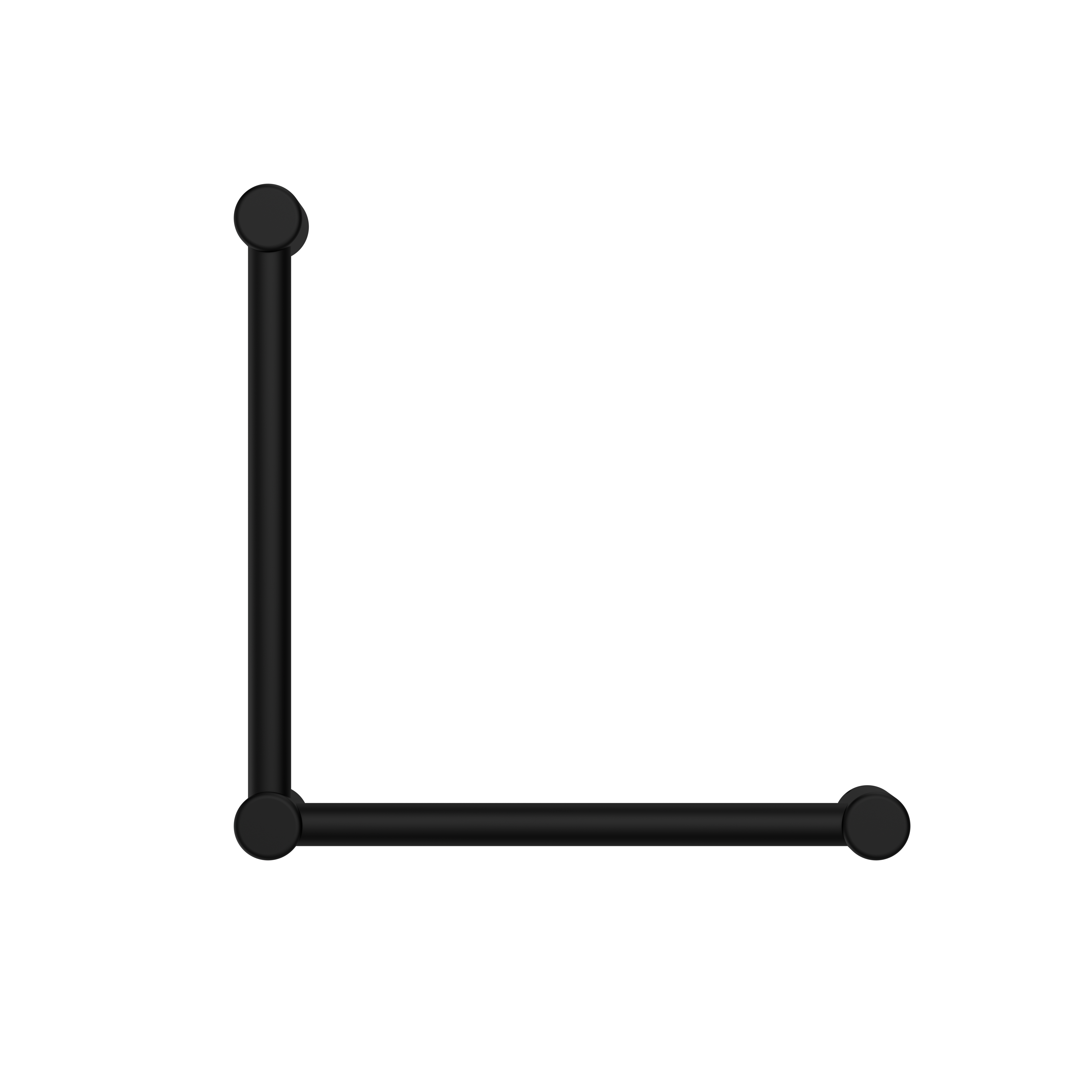Nero Mecca Care 32mm Ambulant Toilet Grab Rail 90 Degree 450X450mm Matte Black