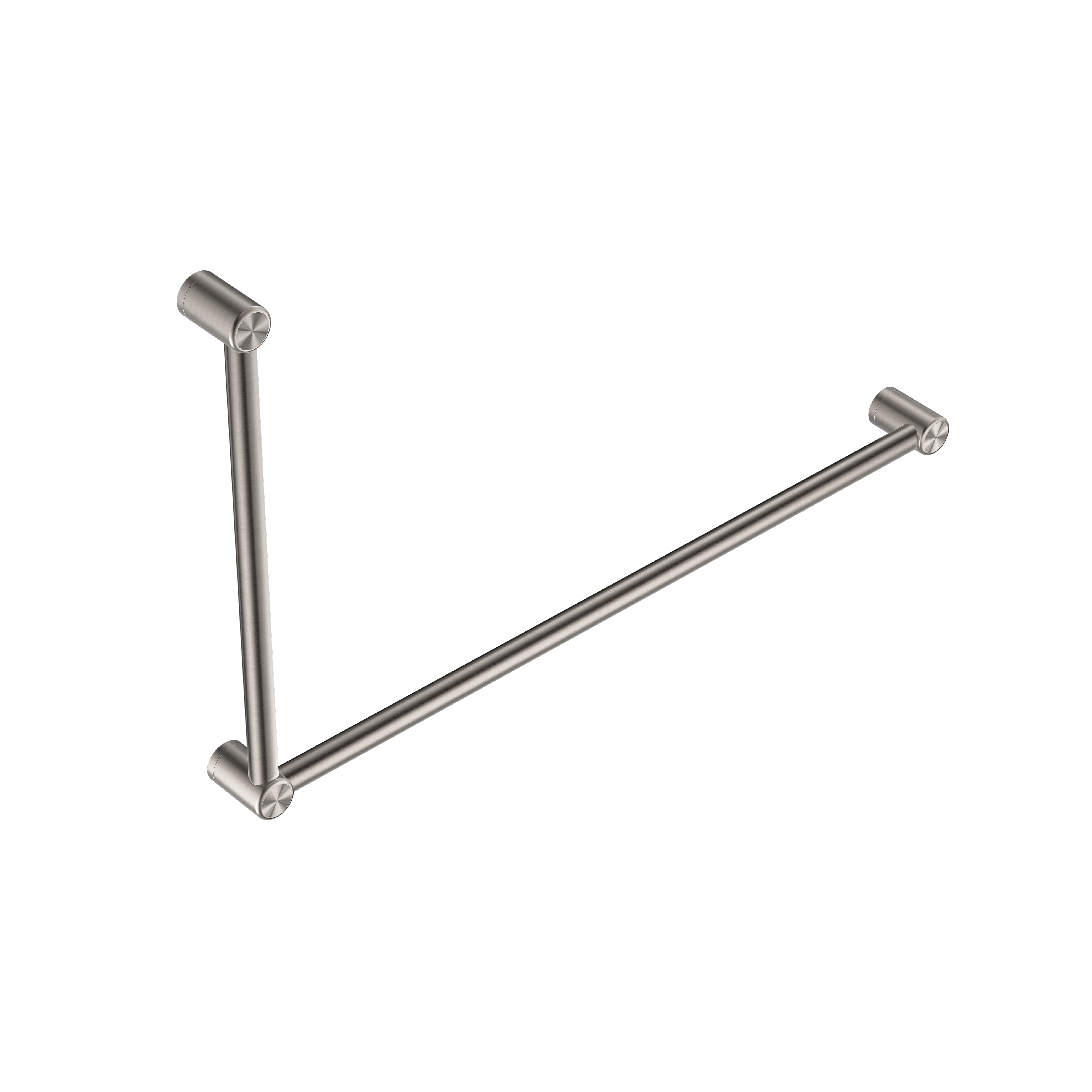 Nero Mecca Care 32mm DDA Grab Rail Set 90 Degree 600X1000mm Brushed Nickel