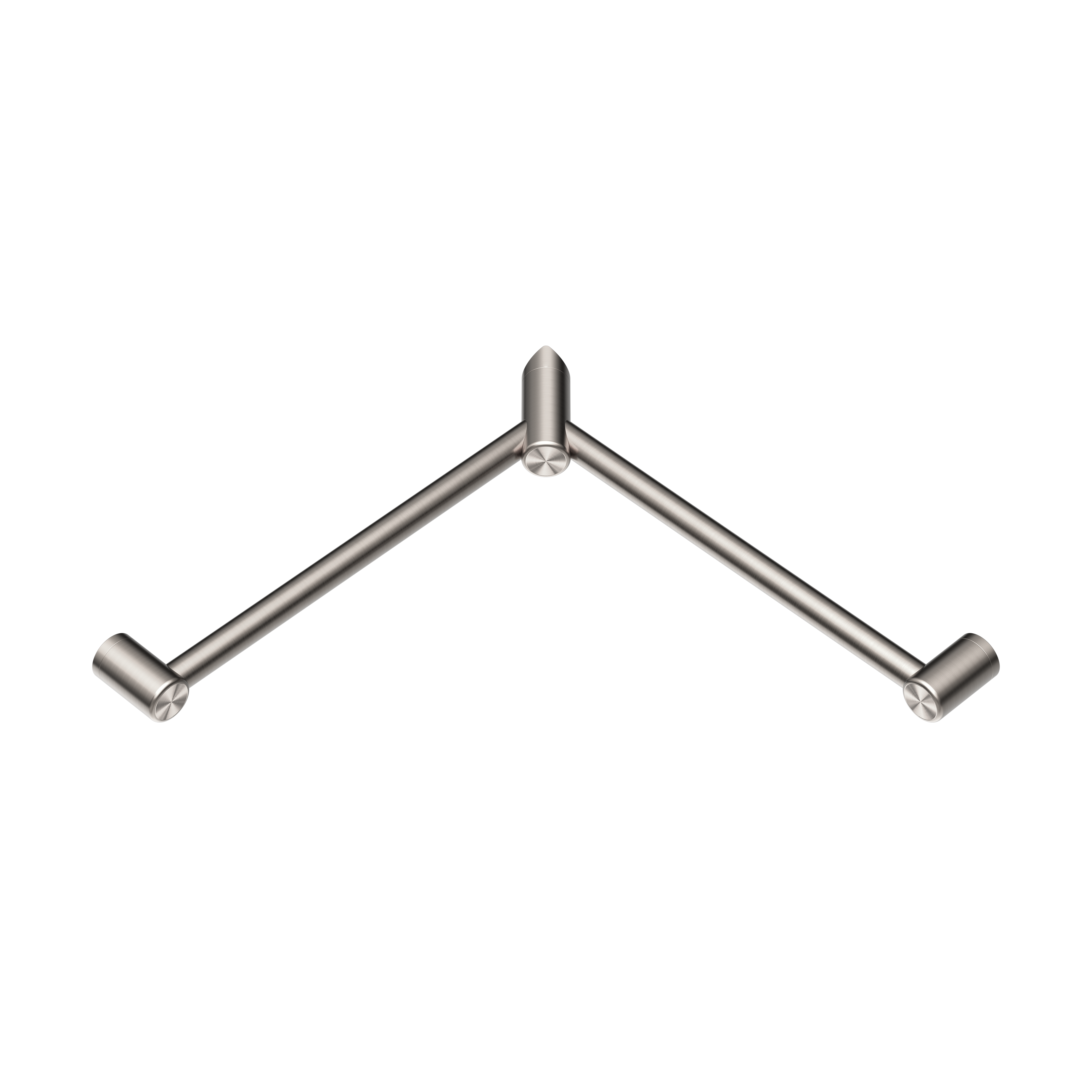 Nero Mecca Care 32mm Wrap Around Corner Grab Rail 600X600mm, Brushed Nickel