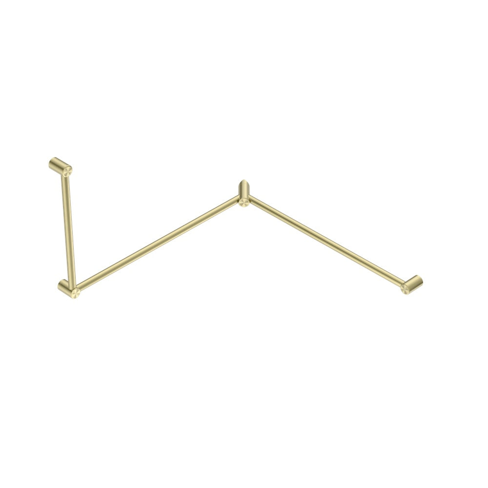 Nero Mecca Care 32mm DDA Toilet Grab Rail Set 90 Degree Continuous 600X1065X1025mm Brushed Gold