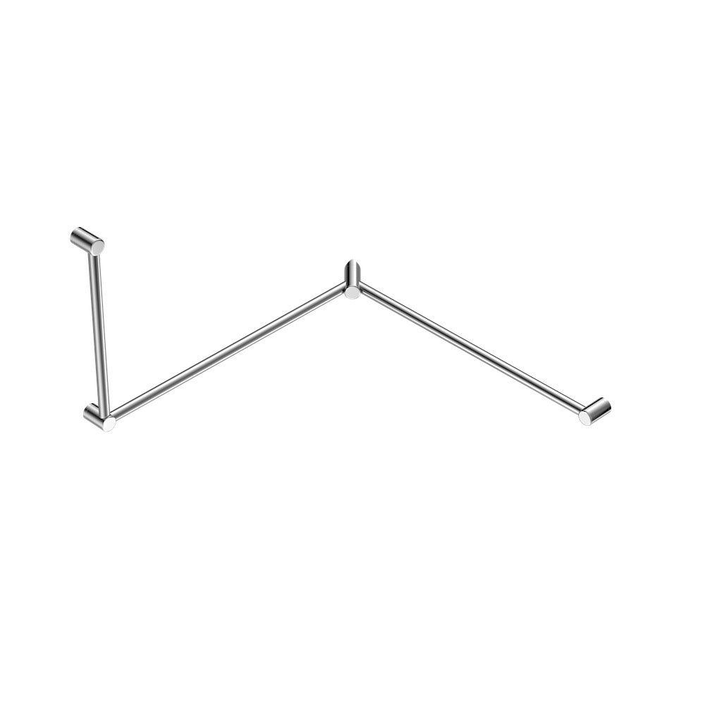 Nero Mecca Care 32mm DDA Toilet Grab Rail Set 90 Degree Continuous 600X1065X1025mm Chrome