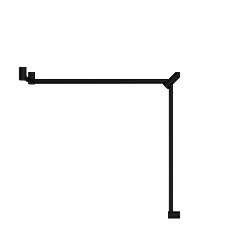 Nero Mecca Care 32mm DDA Toilet Grab Rail Set 90 Degree Continuous 600X1065X1025mm Matte Black