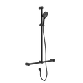 Nero Mecca Care 32mm T Bar Grab Rail And Adjustable Shower Set 1100X750mm Matte Black