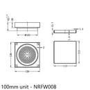 Nero Tile Insert Floor Waste (50mm/100mm Outlet Options) - Brushed Nickel