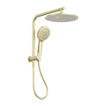 Mecca 2 in 1 Twin Short Shower, 250mm Overhead & Handset, Brushed Gold