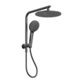 Mecca 2 in 1 Twin Short Shower, 250mm Overhead & Handset, Gunmetal Grey