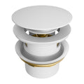 Nero Domed Pull Out Bath Waste with Overflow 40mm Matte White NRA710MW