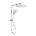 Mecca 2 in 1 Twin Short Shower, 250mm Overhead & Handset, Brushed Nickel