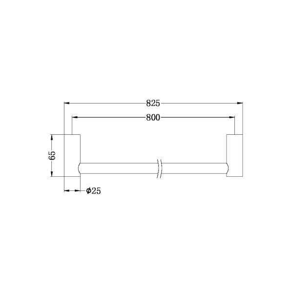 Nero New Mecca 800mm Single Towel Rail - Brushed Gold / NR2330BG
