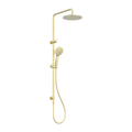 Nero Round Combination Overhead and Handshower on Column - Brushed Gold / NR250805dBG