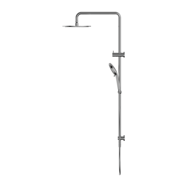 Nero Round Combination Overhead and Handshower on Column - Chrome / NR250805dCH