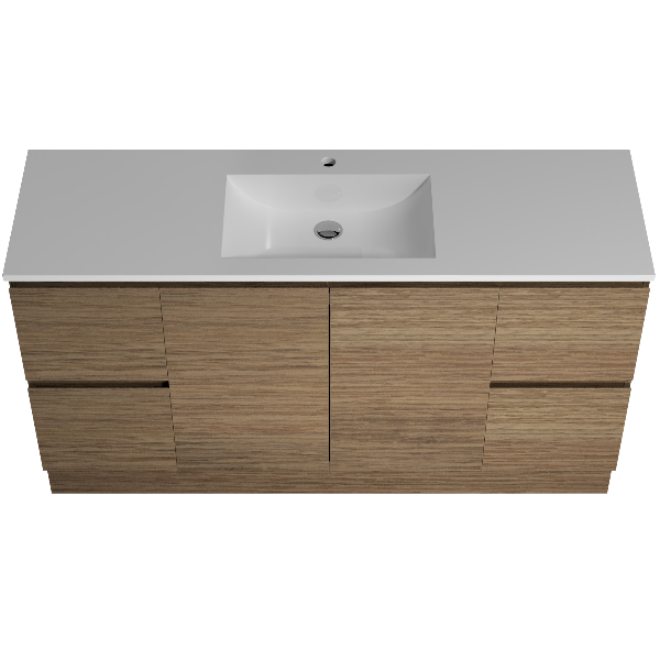 Nevada 1500mm Floor Standing Vanity with Moulded Top, Single Bowl
