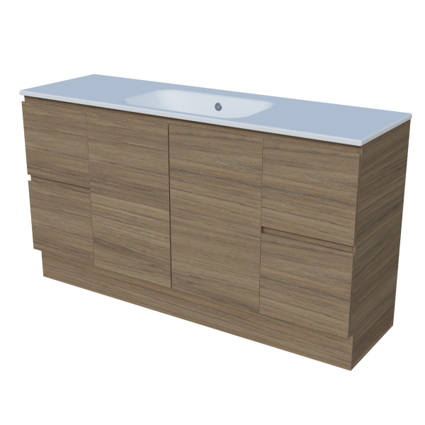 Nevada 1500mm Floor Standing Vanity with Moulded Top, Single Bowl