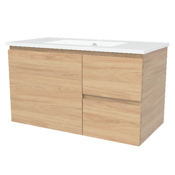 Nevada 900mm Wall Hung Vanity with Moulded Top