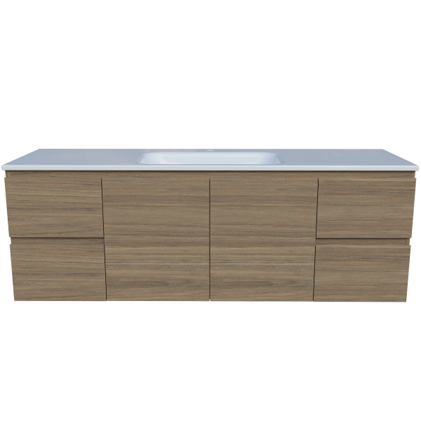 Nevada 1500mm Wall Hung Vanity - Single Bowl Moulded Top