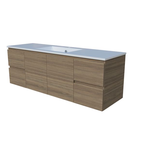 Nevada 1500mm Wall Hung Vanity - Single Bowl Moulded Top