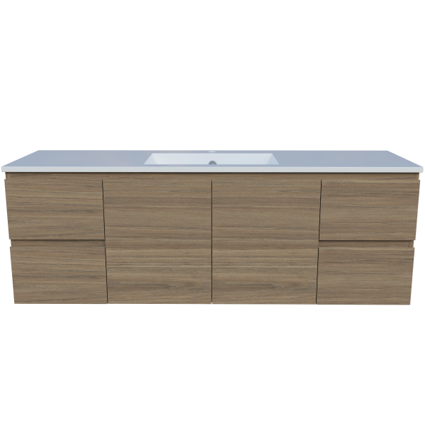 Nevada 1500mm Wall Hung Vanity - Single Bowl Moulded Top