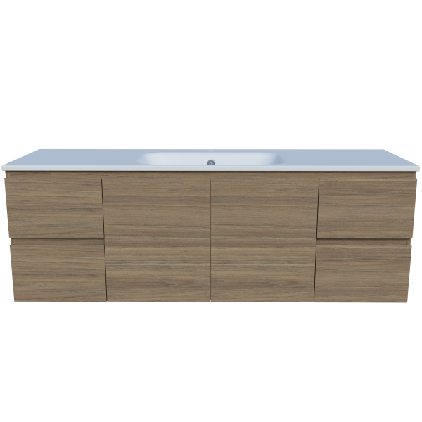 Nevada 1500mm Wall Hung Vanity - Single Bowl Moulded Top