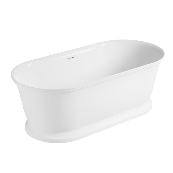 Oceano Oasis Freestanding Bath 1700mm with Overflow, White Gloss