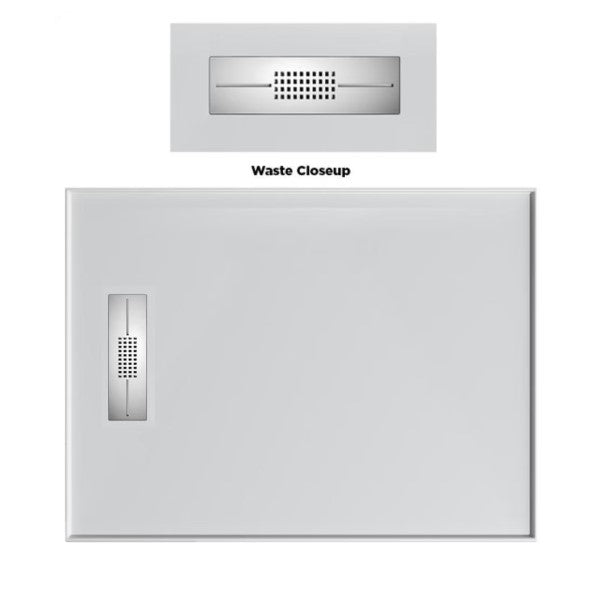 Oceano Stonelite Elite 900mm x 1500mm Rear Outlet Shower Base