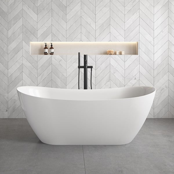 Oceano Luka Freestanding Bath 1500mm White Gloss